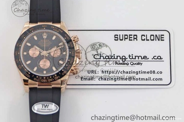 0117 Daytona 116515 RG TWF 1:1 Best Edition 904L Steel Black RG Dial on Oysterflex Strap A Popular 2415